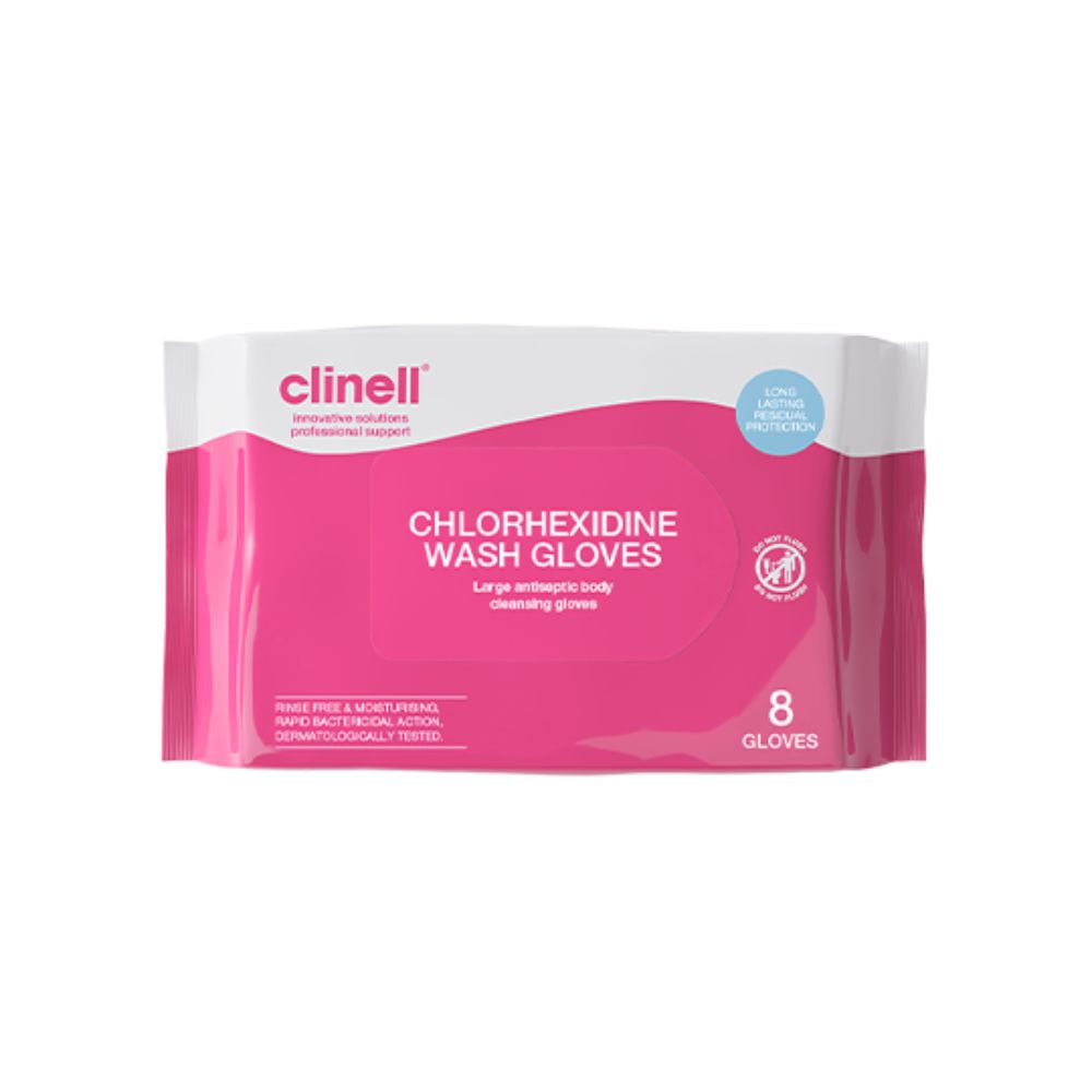 Guanti Clinell Clorexidina Wash Confezione da 8 guanti
