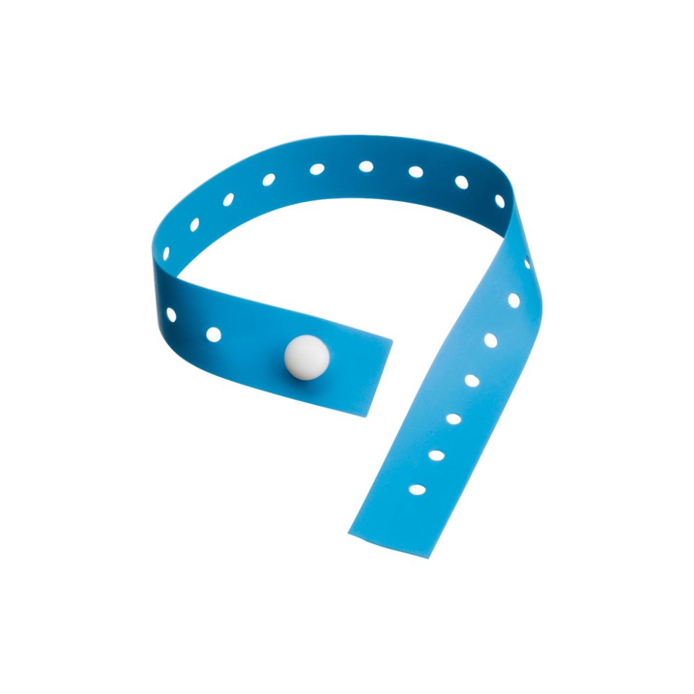 Fascia per adulti monouso con laccio emostatico blu con chiusura a bottone singolo