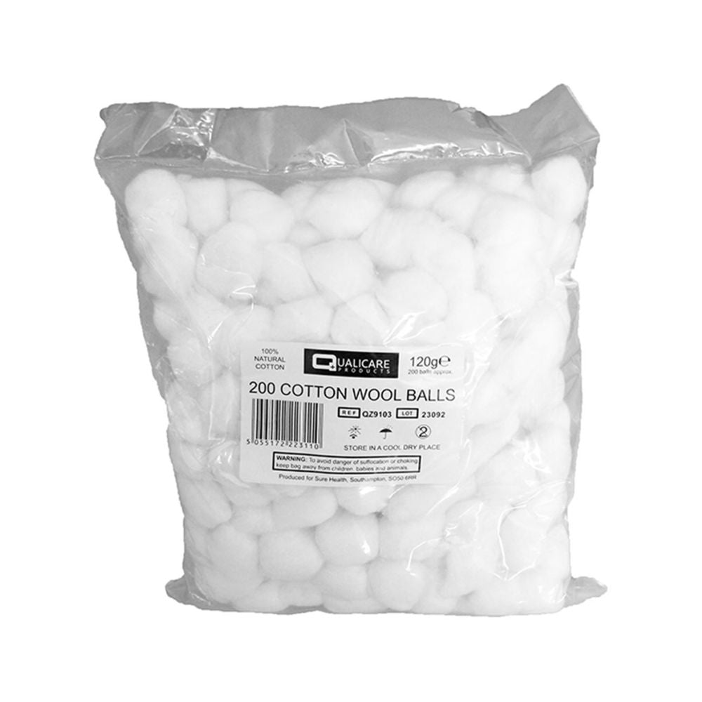 Confezione da 200 batuffoli di cotone idrofilo