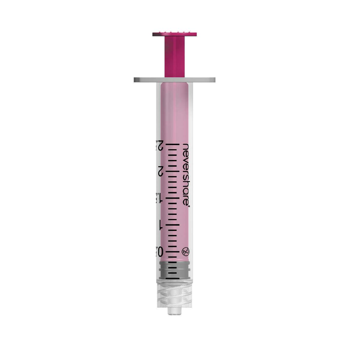 Siringhe Luer Lock Nevershare rosa da 2,5 ml