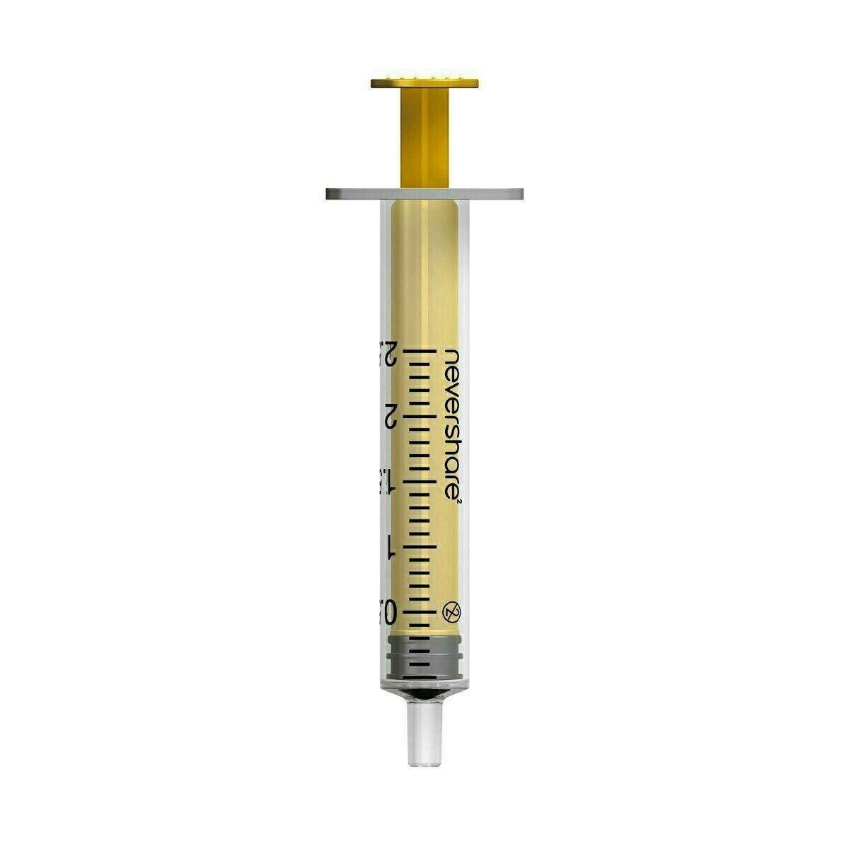 Siringhe Luer Slip gialle Nevershare da 2,5 ml