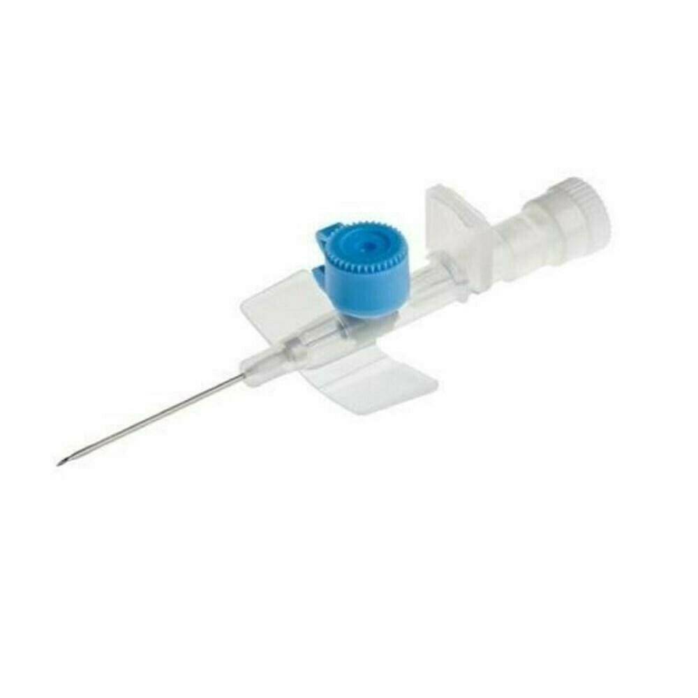 Cannula alata BD Venflon IV blu da 22 g, 25 mm, con porta di iniezione