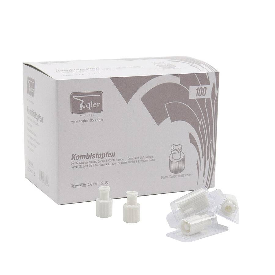 Tappi per siringa sterili bianchi, tappo combinato, raccordo Luer