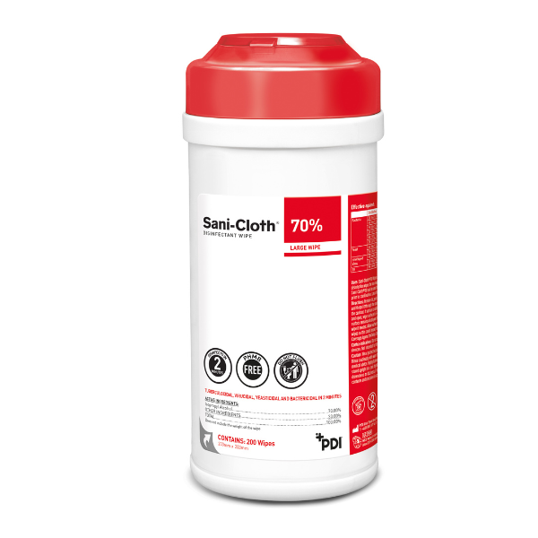 Salviette Sani-Cloth con alcool isopropilico al 70% Tubo da 200 salviette