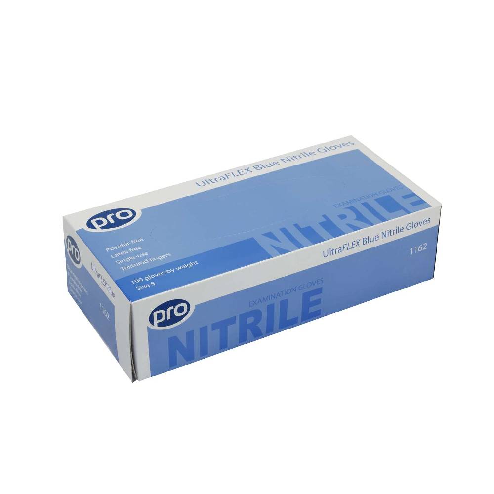 Guanti PRO UltraFLEX in nitrile blu, confezione da 100
