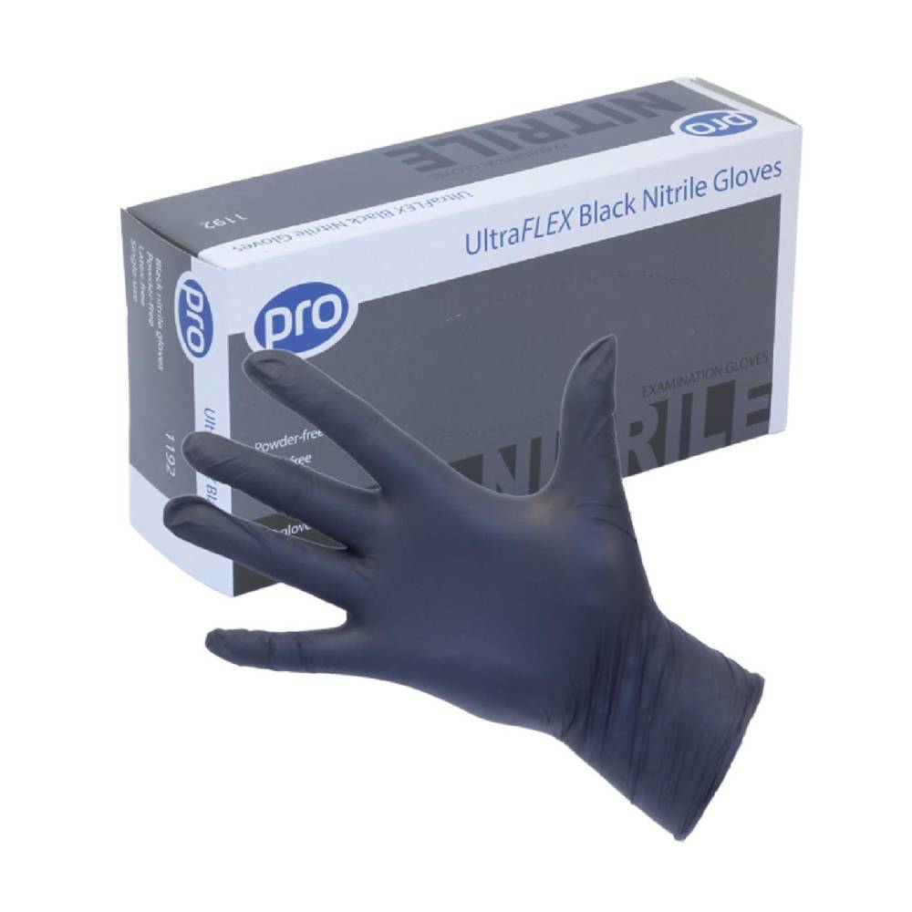 Guanti PRO UltraFLEX in nitrile nero Confezione da 100