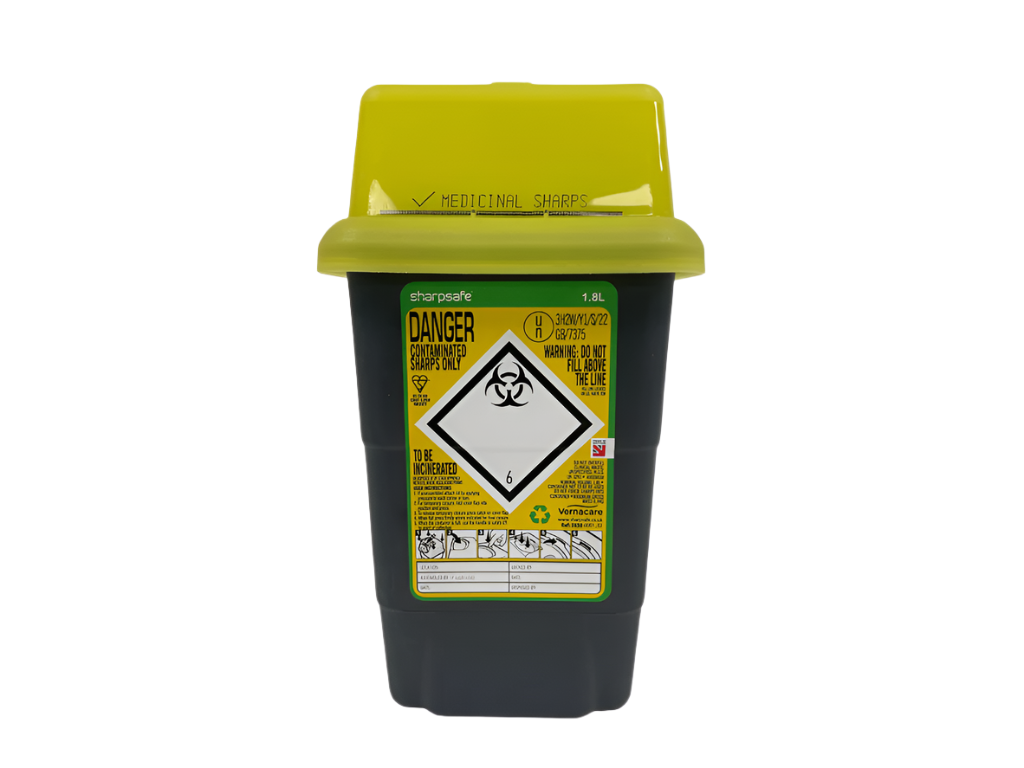 Contenitore per rifiuti taglienti Sharpsafe Giallo da 1,8 Litri