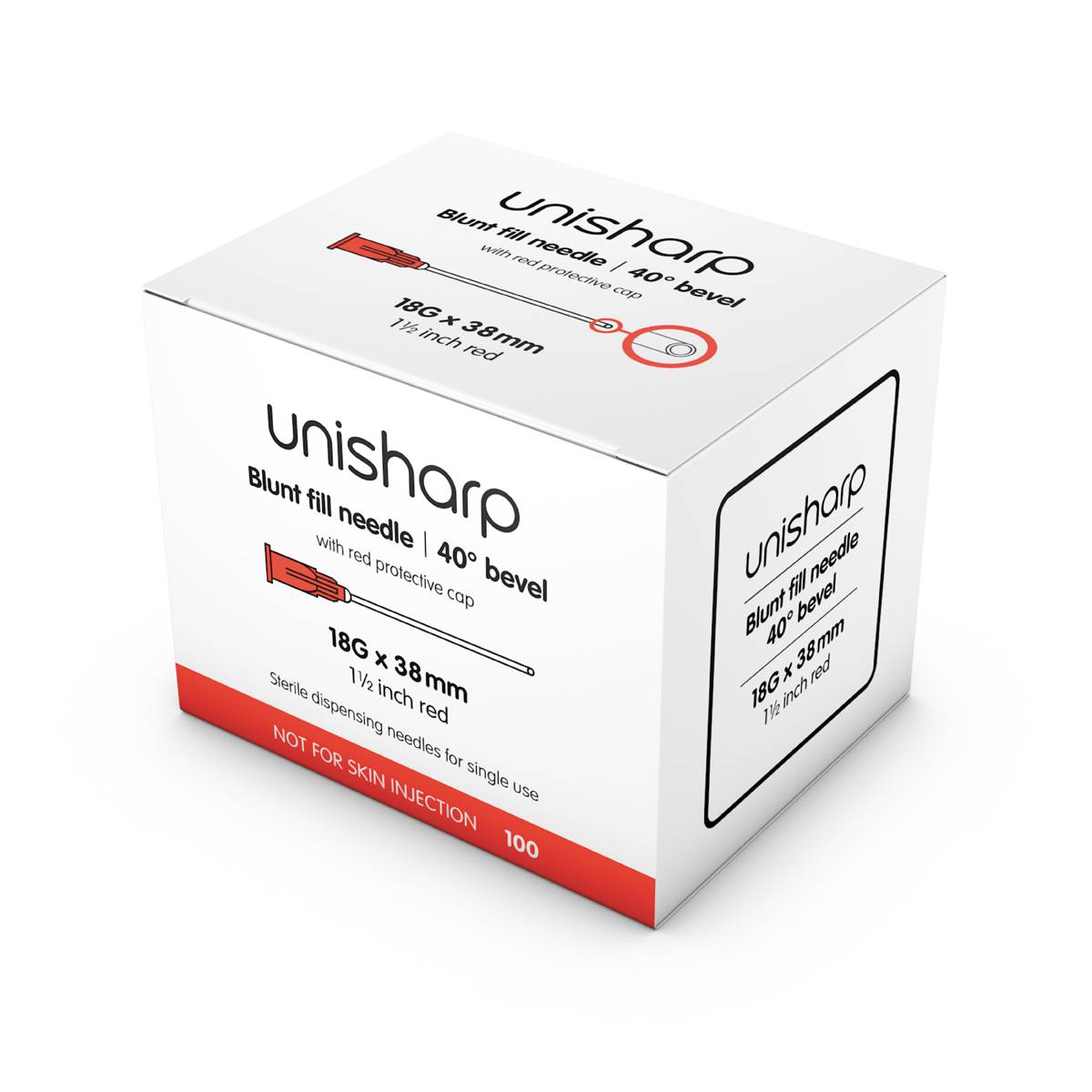 Unisharp 18G Ago Rosso Smussato