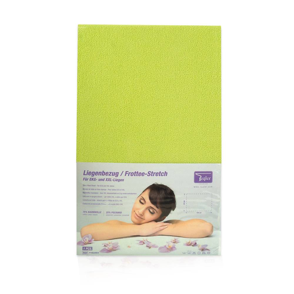 80 x 195 cm Terry Fitted Sheet for Exam & ECG Tables Lime - UKMEDI