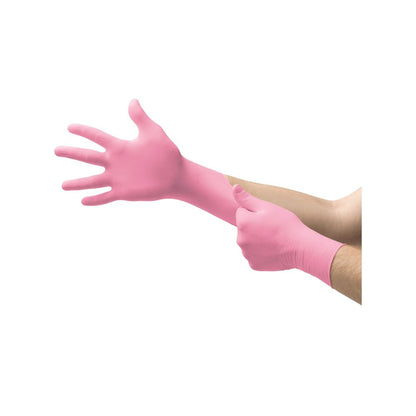 Guanti da visita in nitrile rosa Ansell Micro-Touch NitraFree, confezione da 100