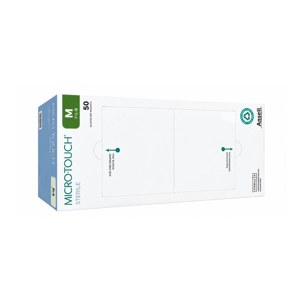 Scatola da 25 paia di guanti da visita sterili in lattice bianchi Ansell Micro-Touch