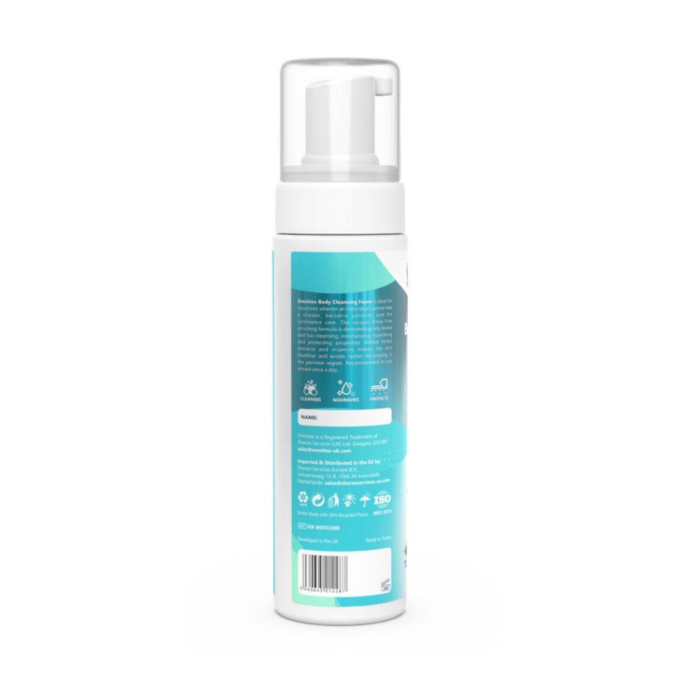 Omnitex 200ml Schiuma Detergente per il Corpo Senza Risciacquo
