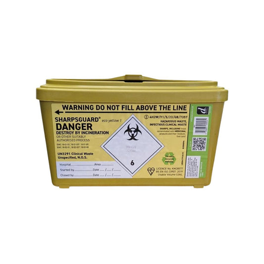 Contenitori per oggetti taglienti Sharpsguard gialli da 1 litro