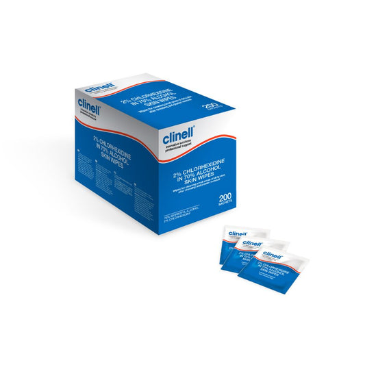 Clinell Clorexidina al 2% in salviette per la pelle con alcol al 70% x 200