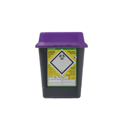 Contenitore per rifiuti taglienti Sharpsafe Viola da 5 Litri