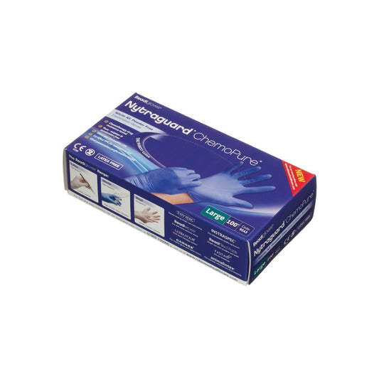 Guanti in nitrile Nytraguard Chemopure, confezione da 100
