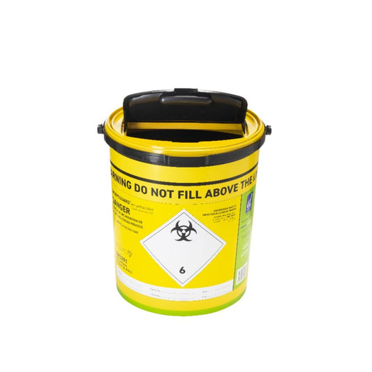 Contenitore per oggetti taglienti Sharpsguard giallo da 22 litri, accesso extra