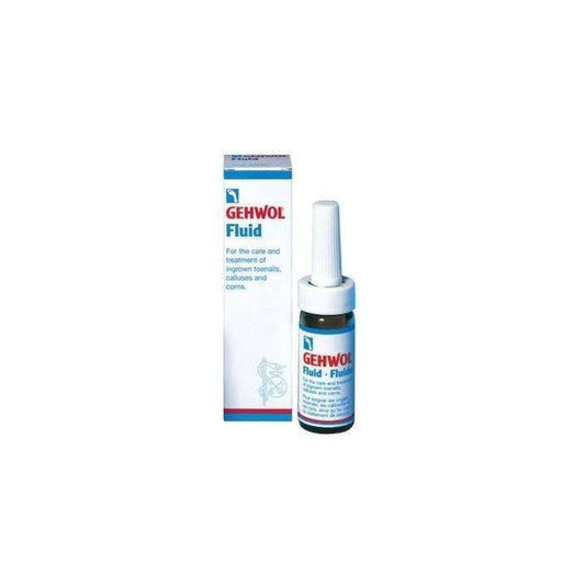 Gehwol Fluid 15ml bottle with box for care of ingrown toenails, calluses and corns