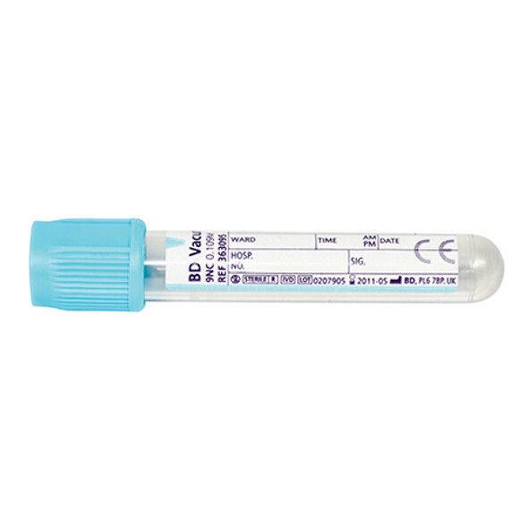 Provetta per citrato BD Vacutainer da 2,7 ml EST Plus con chiusura BD Hemogard azzurra