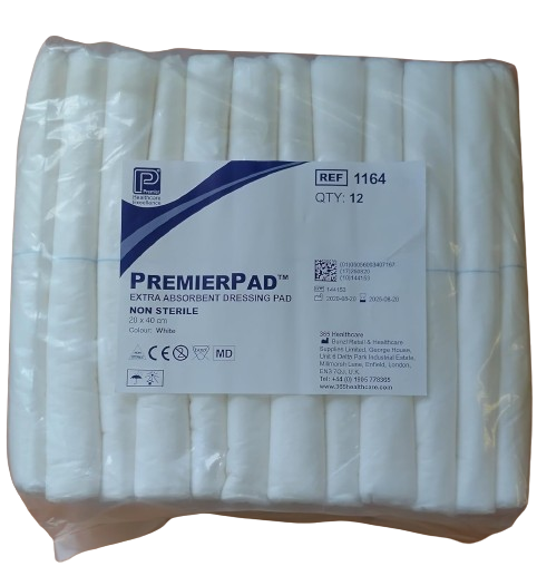 Tamponi per medicazione per ferite non sterili PremierPad, 20 cm x 40 cm, confezione da 12