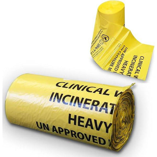 20 Litre Heavy Duty Yellow Clinical Waste Sacks x 25 - UKMEDI