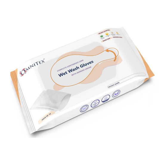 Omnitex Guanti da bagno per il lavaggio a umido con crema barriera, confezione da 10