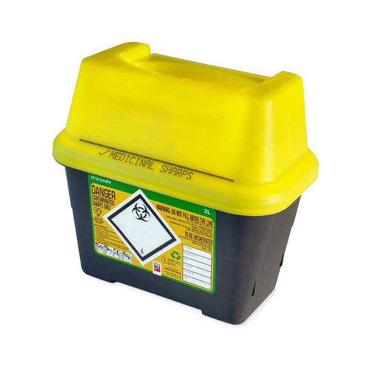 Contenitore per oggetti taglienti Frontier da 2 litri Sharpsafe giallo