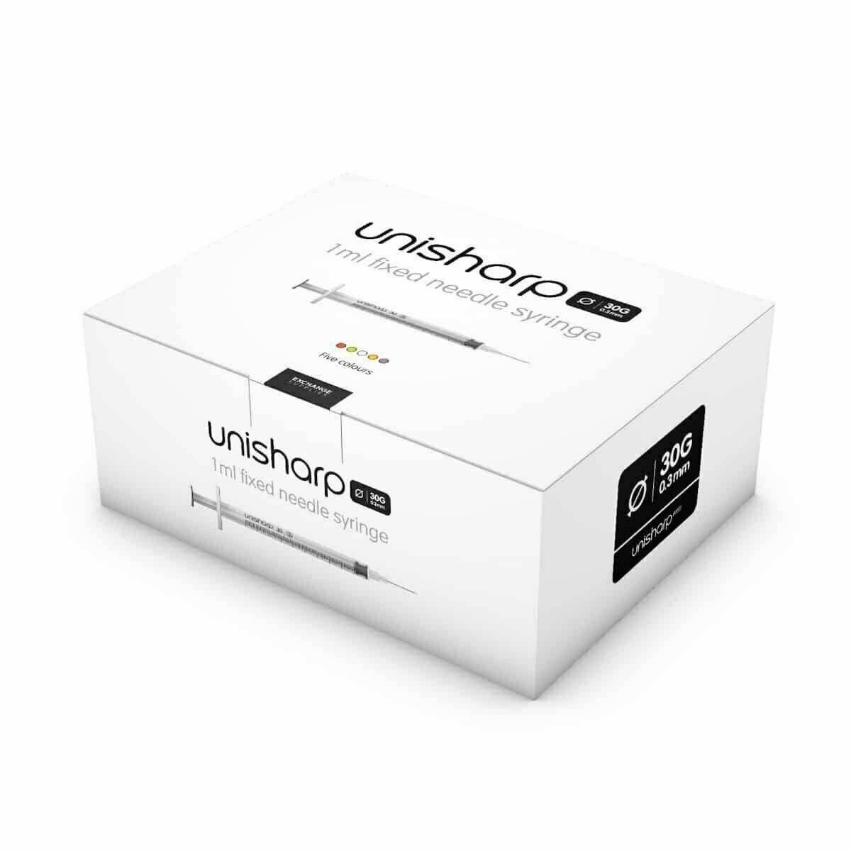 1ml 0.5 inch 27g Unisharp Syringe and Needle u100 - UKMEDI