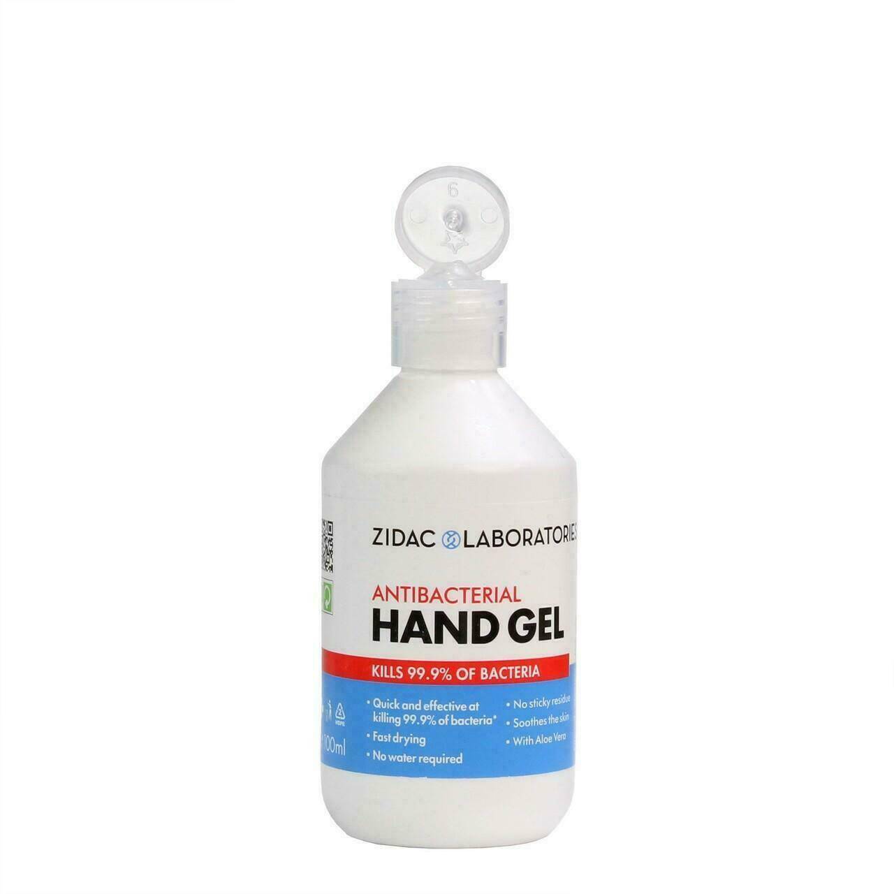 Gel per le mani Zidac con alcol al 70% - Flacone da 100 ml