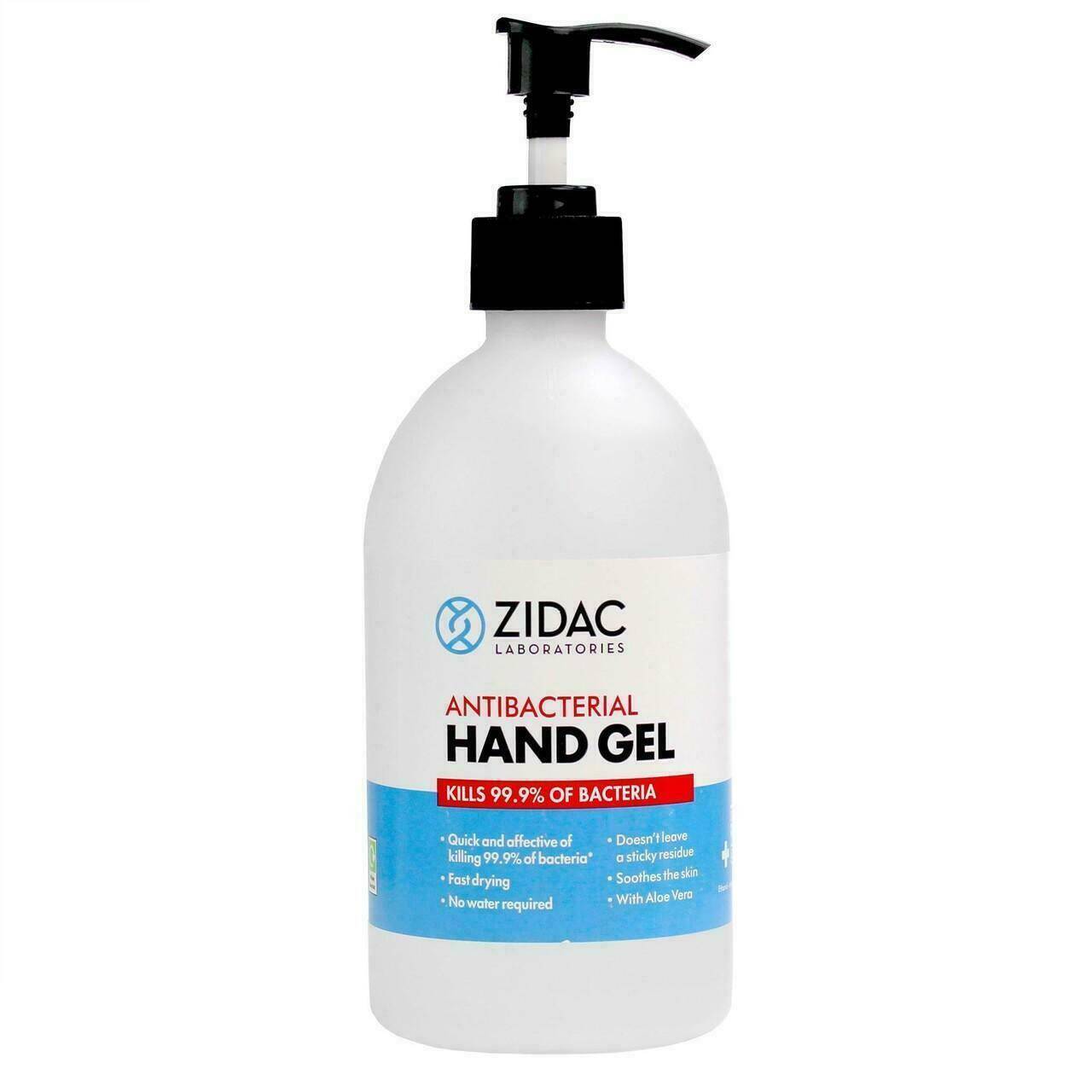 Zidac disinfettante per le mani con alcol al 70% - Pompa da 500 ml