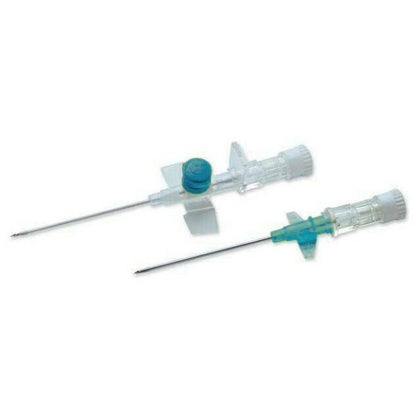 Cannula IV Terumo Versatus alata e con porte blu da 22 g