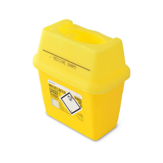 Frontier 3 litre Sharpsafe Yellow sharps bin R387007 UKMEDI.CO.UK