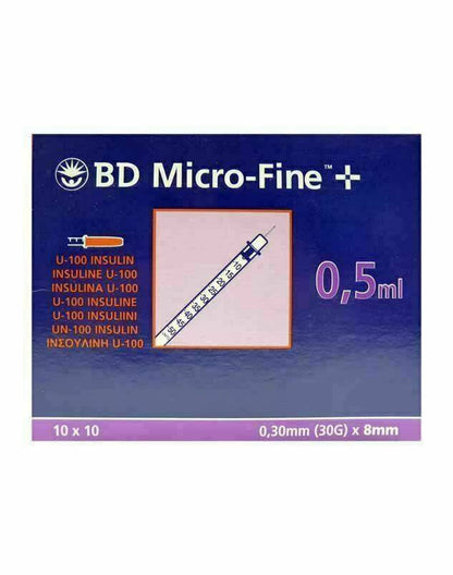 Siringa e ago microfine BD da 0,5 ml 30 g 8 mm u100
