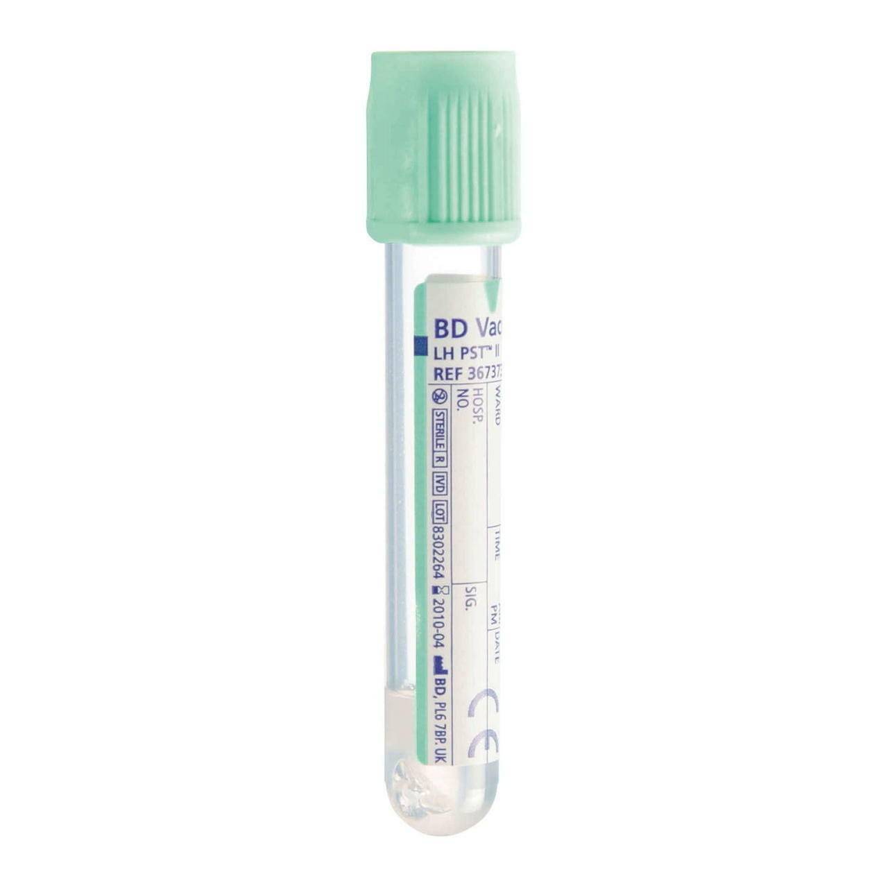 Tubo in plastica da 8 ml BD Vacutainer PST II con chiusura Hermogard verde chiaro