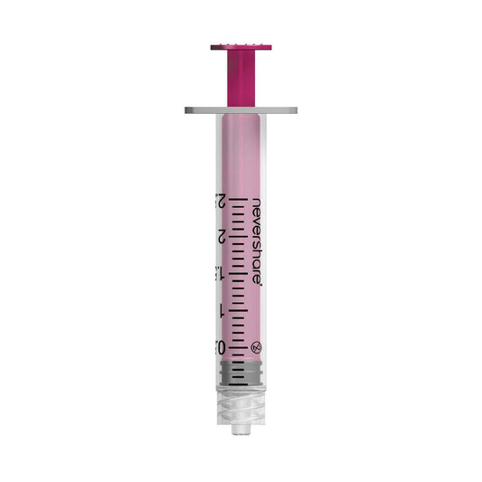 2.5ml Pink Nevershare Luer Lock Syringes S246 UKMEDI.CO.UK