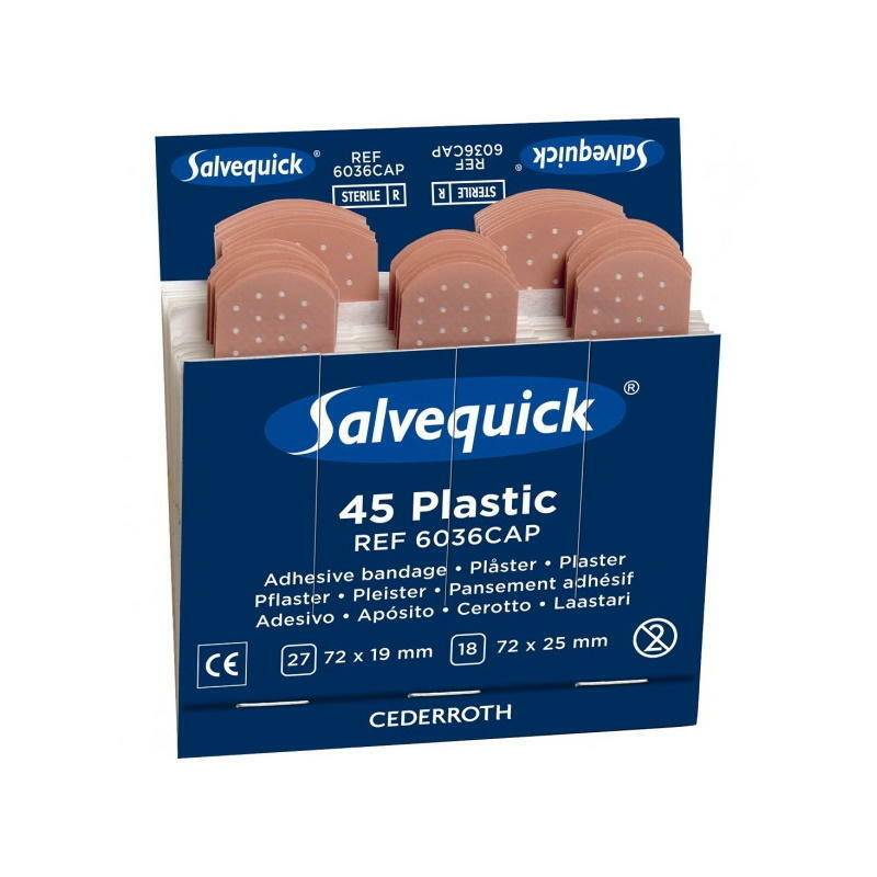 Cerotto in plastica sterile Salvequick, ricarica singola (45 cerotti)