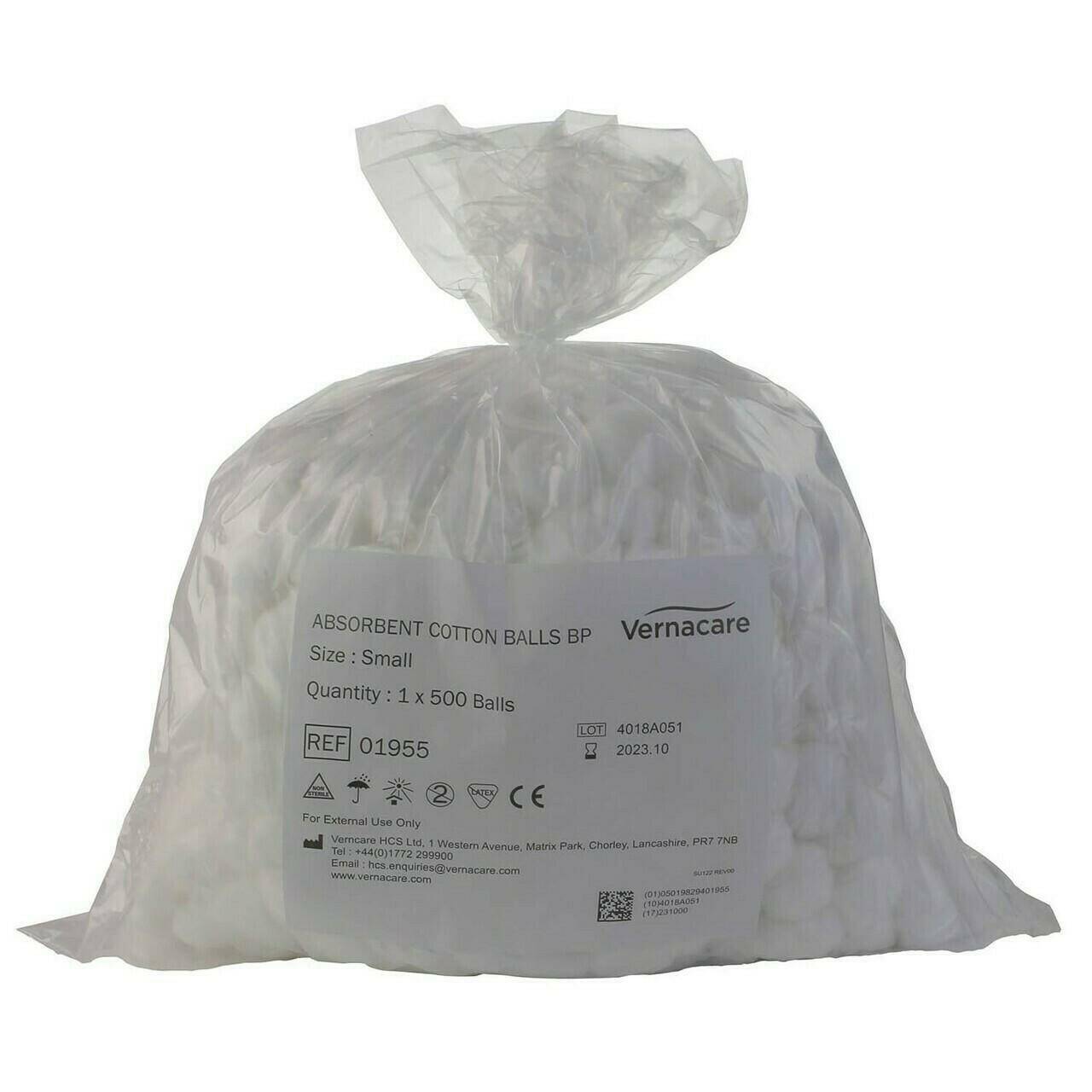 Small Cotton Wool Balls 500 non sterile cottonballs-small UKMEDI.CO.UK