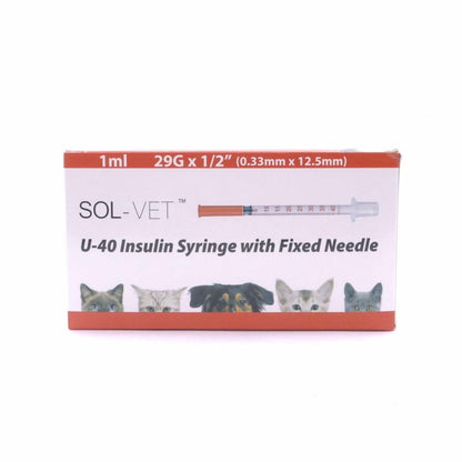 Siringa Sol-Vet U40 da 1 ml 29 g x 0,5 pollici con ago fisso