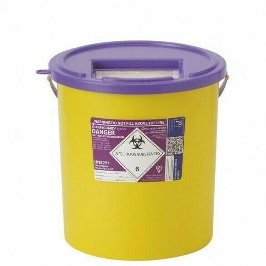 Contenitore per oggetti taglienti Sharpsguard viola da 22 litri