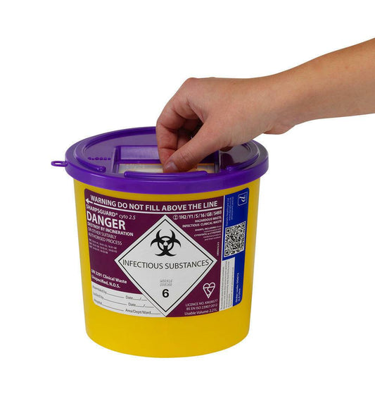 Contenitore per oggetti taglienti Sharpsguard Purple da 2,5 litri