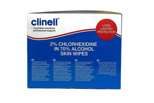 Clinell Clorexidina al 2% in salviette per la pelle con alcol al 70% x 200