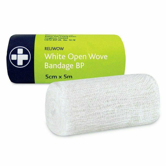Bende WOW 5cm x 5m Bianco Tessuto Aperto