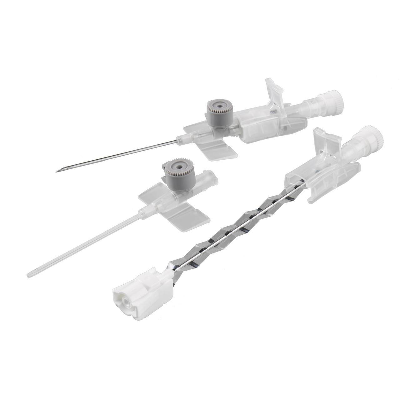 Cannula di sicurezza BD Venflon Pro grigia da 16 g, 45 mm, con porta di iniezione