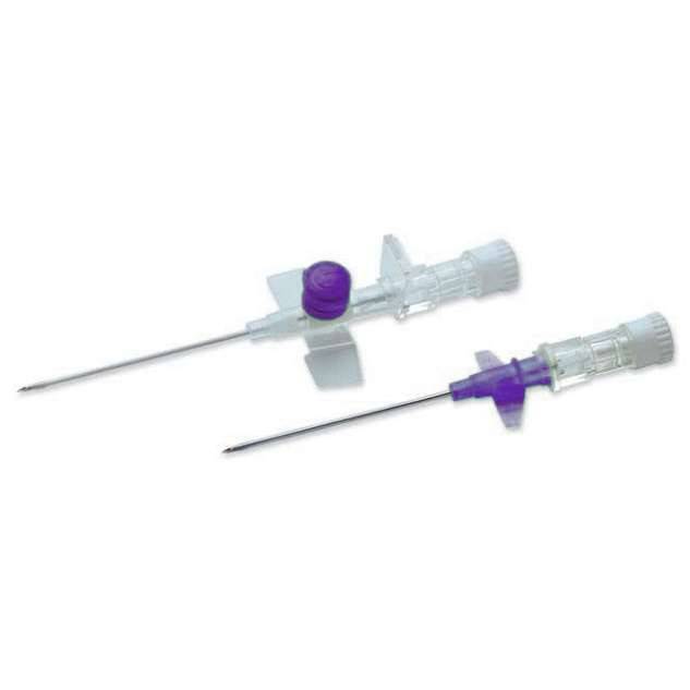 Cannula IV alata e con porte Terumo Versatus viola da 26 g da 0,75 pollici
