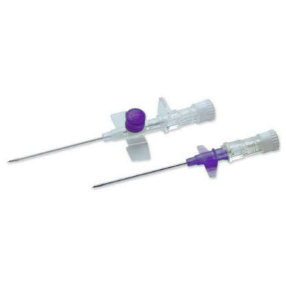 Cannula IV alata e con porte Terumo Versatus viola da 26 g da 0,75 pollici