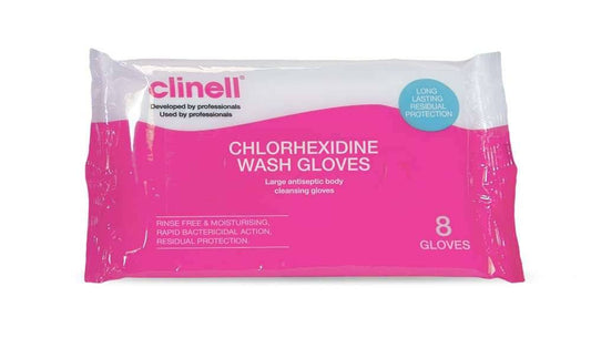Guanti Clinell Clorexidina Wash Confezione da 8 guanti