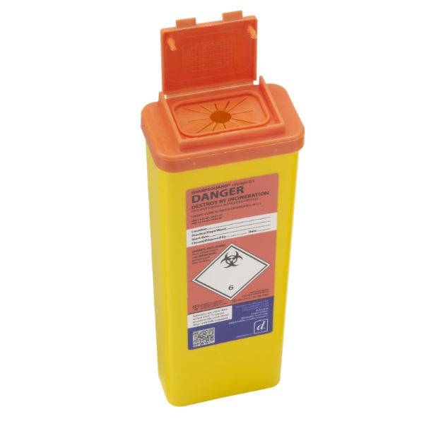 Contenitore per oggetti taglienti Sharpsguard Orange da 0,5 litri