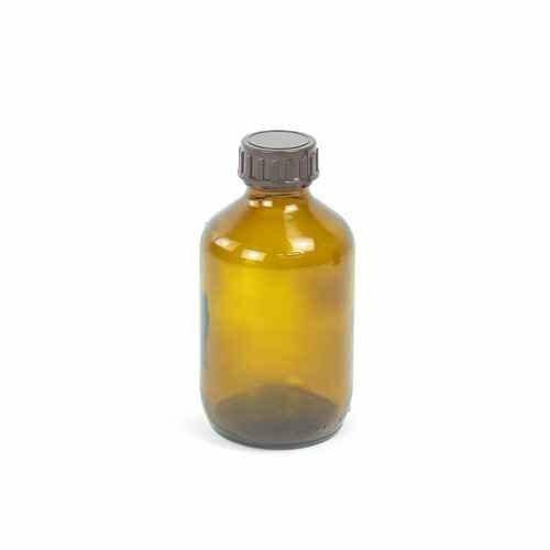 Bottiglia in vetro ambrato da 200 ml con coperchio a vite