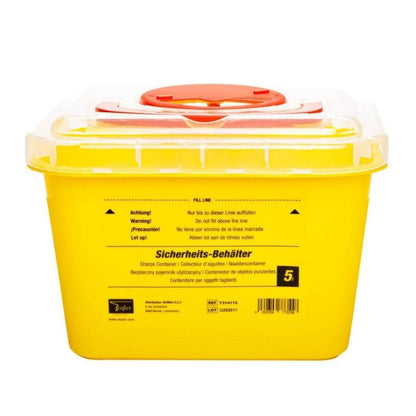 Contenitore per rifiuti taglienti giallo da 5 litri Teqler