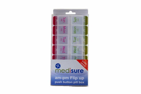 Portapillole con pulsante ribaltabile AM-PM